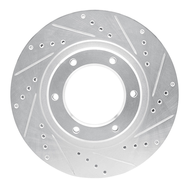 R1 Concepts R1 93-97 Lexus LX450 Front Right Drilled & Slotted Silver Brake Rotor
