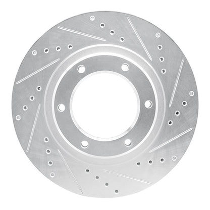 R1 Concepts R1 93-97 Lexus LX450 Front Right Drilled & Slotted Silver Brake Rotor
