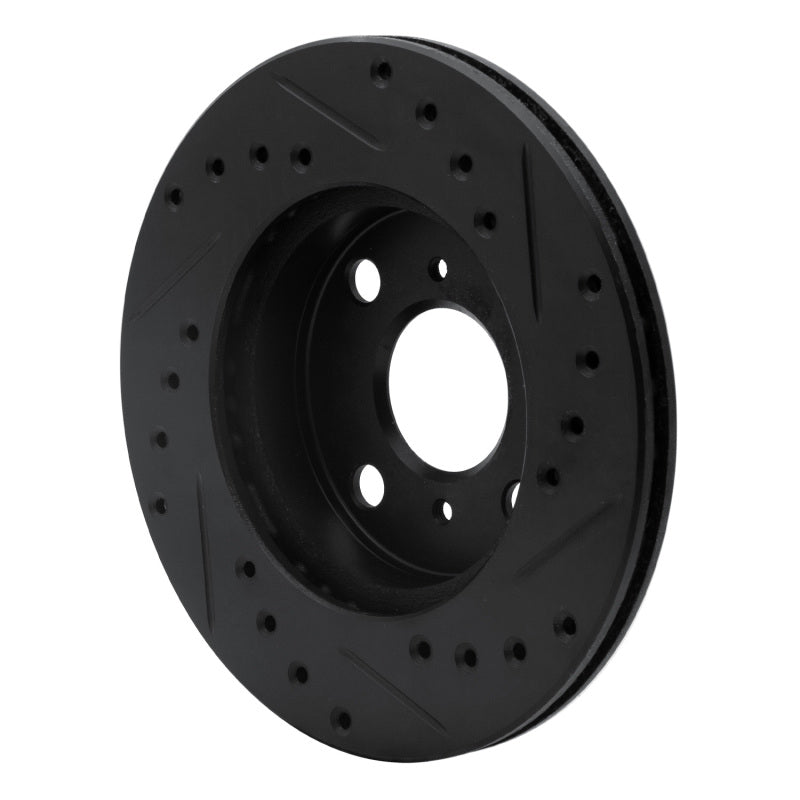 R1 Concepts R1 91-99 Toyota Paseo Front Left Drilled & Slotted Black Brake Rotor