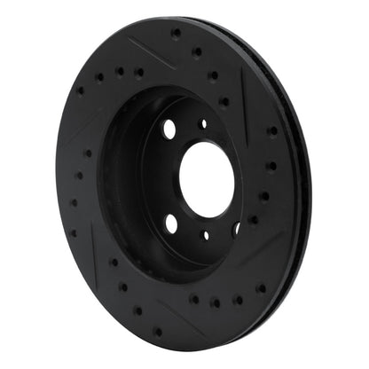 R1 Concepts R1 91-99 Toyota Paseo Front Left Drilled & Slotted Black Brake Rotor