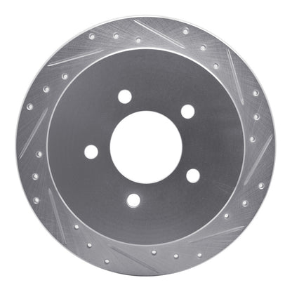 R1 Concepts R1 97-04 Ford F-150 4WD Rear Right Drilled & Slotted Silver Brake Rotor