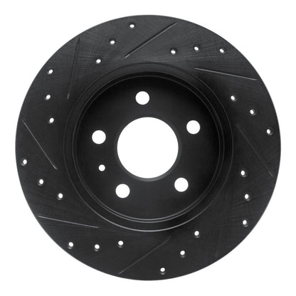 R1 Concepts R1 00-09 Audi A4 (USA/Canada) Rear Right Drilled & Slotted Black Brake Rotor