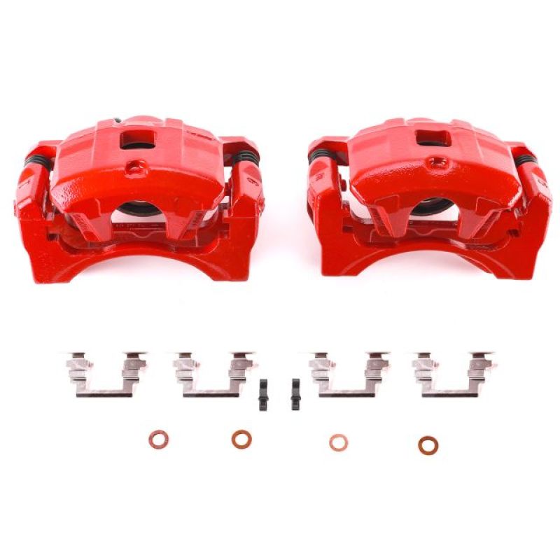 PowerStop Power Stop 08-16 Mitsubishi Lancer Front Red Calipers w/Brackets - Pair