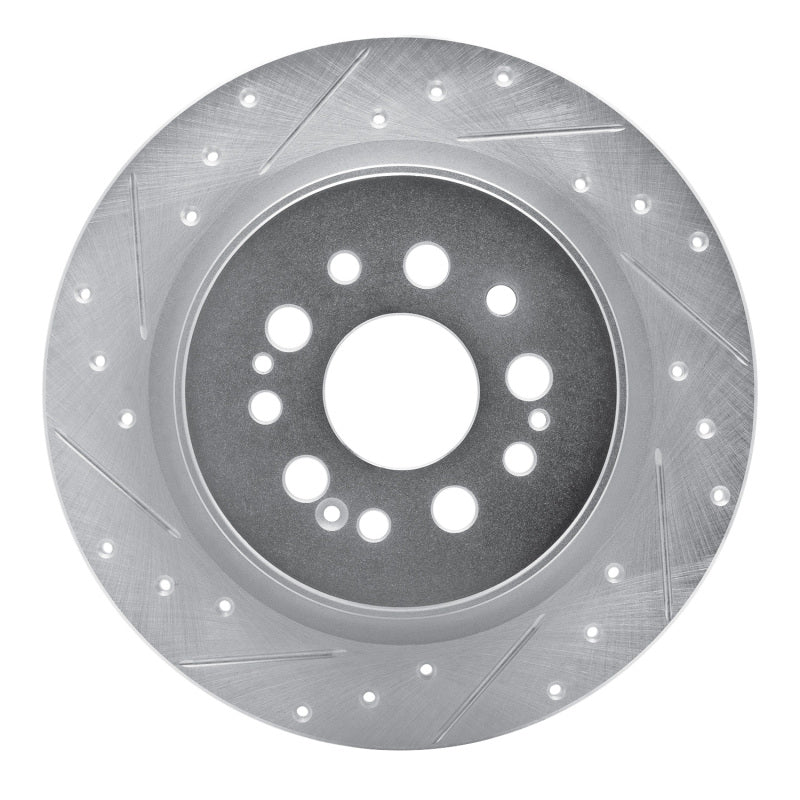 R1 Concepts R1 17-25 Acura RDX Rear Left Drilled & Slotted Silver Brake Rotor