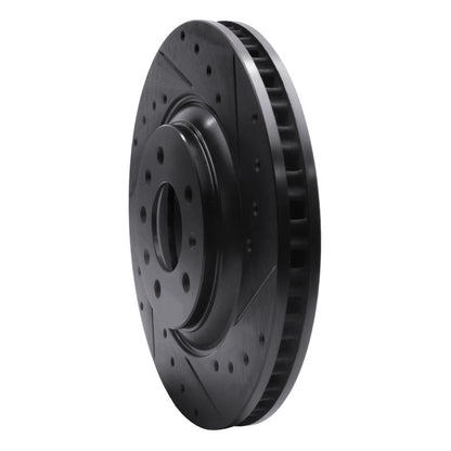 R1 Concepts R1 04-08 Cadillac CTS Front Right Drilled & Slotted Black Brake Rotor