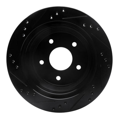 R1 Concepts R1 98-05 Chevrolet S10 Rear Right Drilled & Slotted Black Brake Rotor