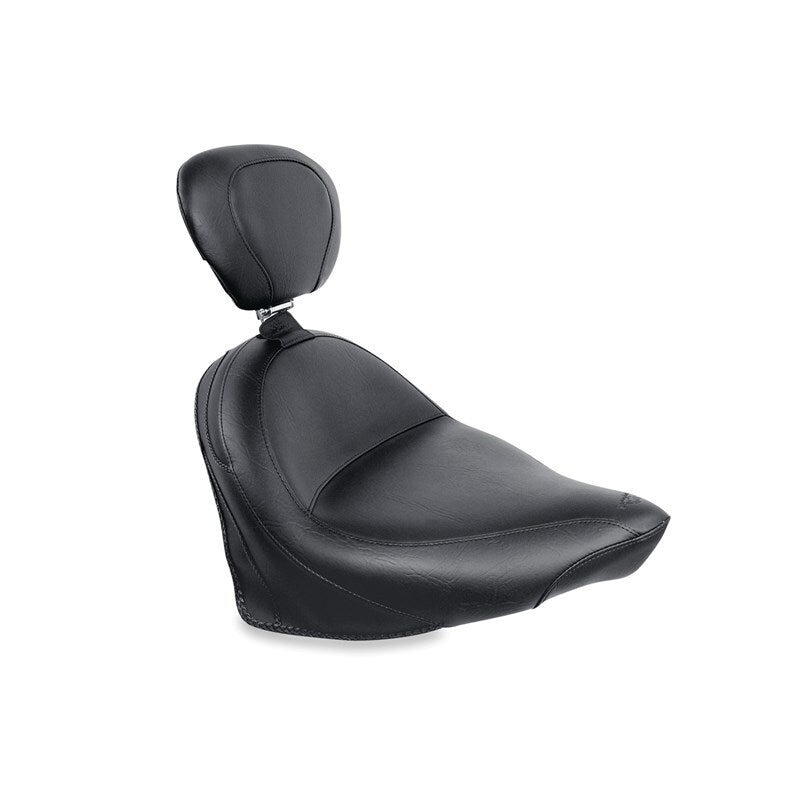Mustang Motorcycle Mustang 03-17 Victory Vegas/ Kingpin, 05-07 8-Ball Touring Solo Seat w/Driver Backrest - Black