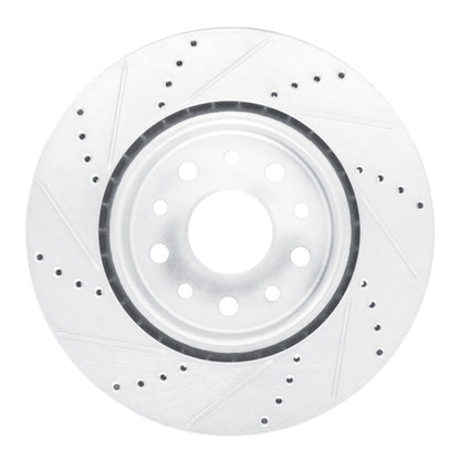 R1 Concepts R1 22-25 Jeep Grand Cherokee Front Right Drilled & Slotted Silver Brake Rotor