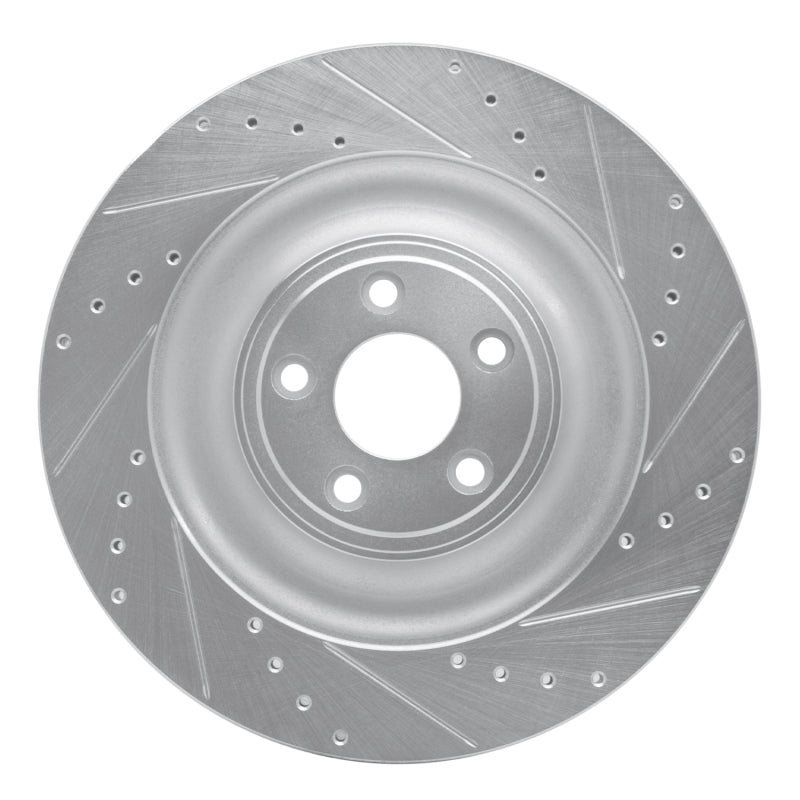 R1 Concepts R1 10-24 Jaguar XF Rear Right Drilled & Slotted Silver Brake Rotor