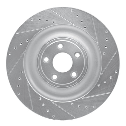 R1 Concepts R1 10-24 Jaguar XF Rear Right Drilled & Slotted Silver Brake Rotor