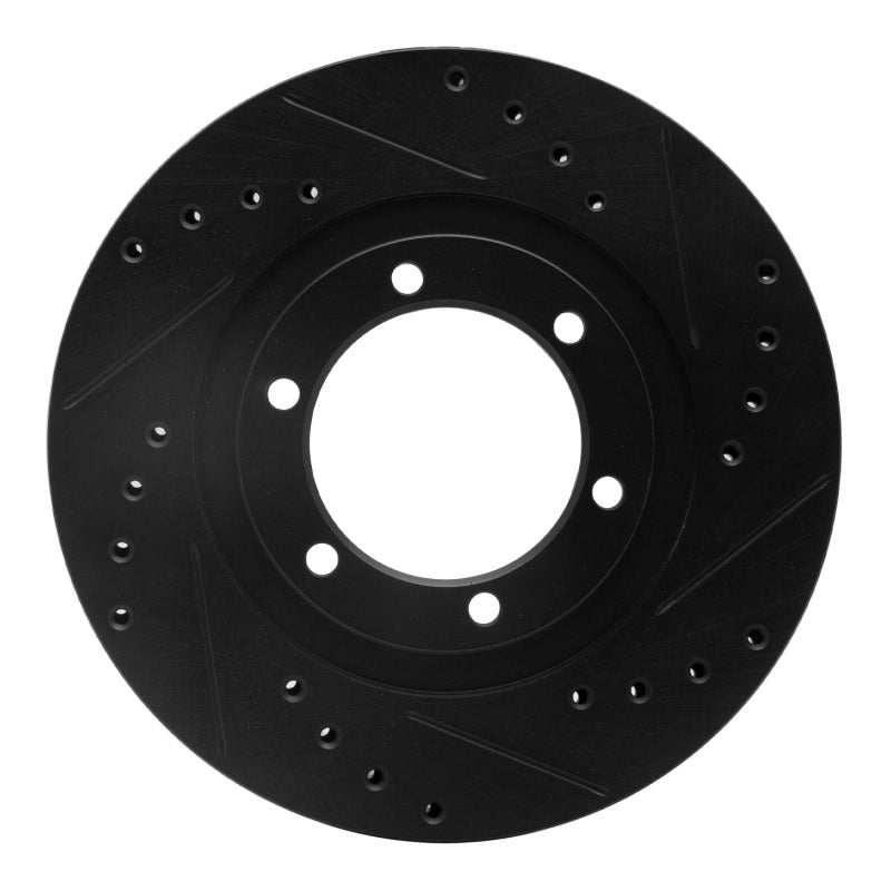 R1 Concepts R1 87-93 Mazda B2200 Front Right Drilled & Slotted Black Brake Rotor