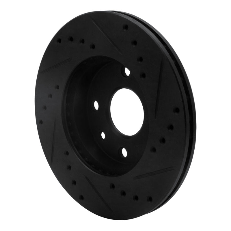 R1 Concepts R1 94-00 Kia Spectra Front Left Drilled & Slotted Black Brake Rotor