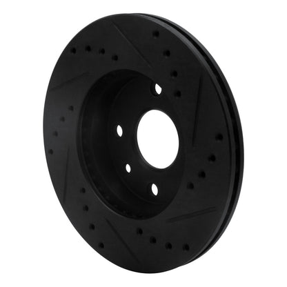 R1 Concepts R1 94-00 Kia Spectra Front Left Drilled & Slotted Black Brake Rotor