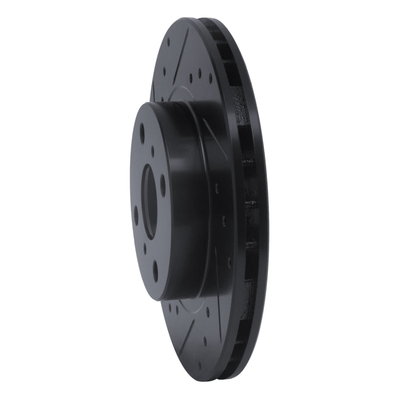R1 Concepts R1 87-92 Geo Prizm Front Left Drilled & Slotted Black Brake Rotor