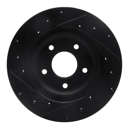 R1 Concepts R1 07-25 Chrysler 200 Front Right Drilled & Slotted Black Brake Rotor