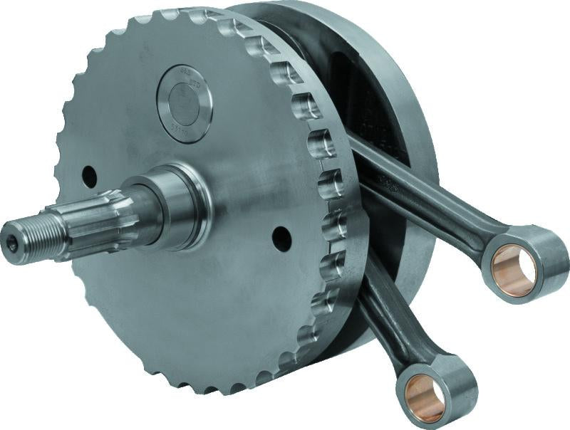S&S Cycle 00-06 BT 4in Stroke Flywheel Assembly w/ Sprocket Shaft Bearing Race