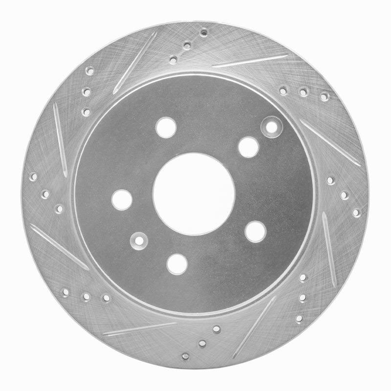 R1 Concepts R1 10-17 Chevrolet Equinox Rear Left Drilled & Slotted Silver Brake Rotor