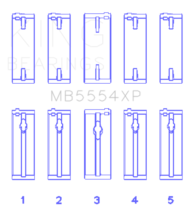 King Engine Bearings Toyota 3SGTE (Size 0.50mm) Performance Main Bearing Set