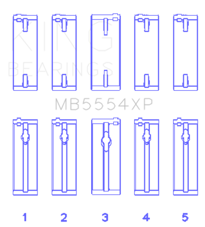 King Engine Bearings Toyota 3SGTE (Size 0.50mm) Performance Main Bearing Set