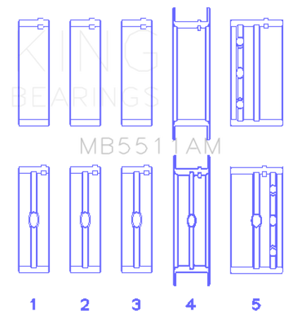 King Engine Bearings GM V8 OHV 16 Valve (Size STD) Main Bearing Set
