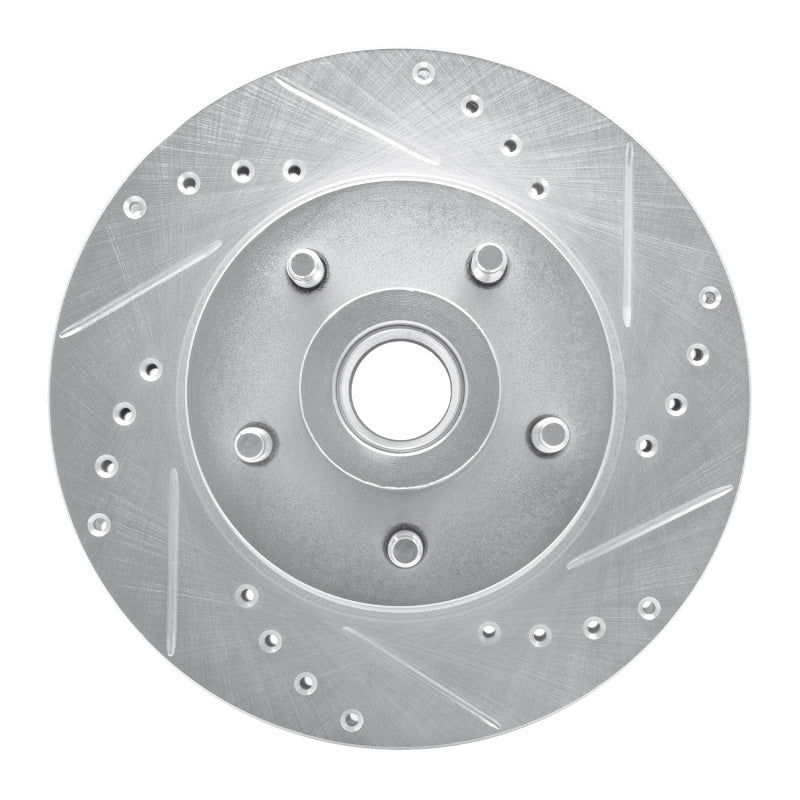 R1 Concepts R1 79-91 Ford LTD Crown Victoria Front Right Drilled & Slotted Silver Brake Rotor