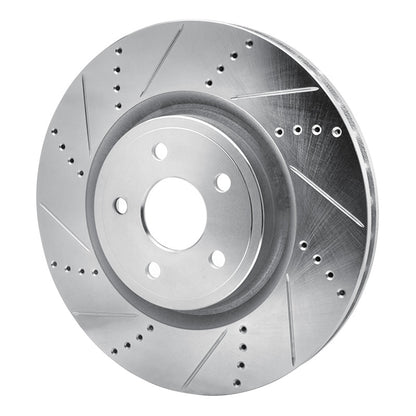 R1 Concepts R1 2012-2025 Dodge Durango Front Left Drilled & Slotted Silver Brake Rotor