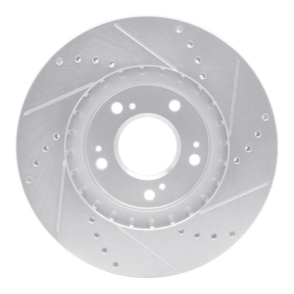 R1 Concepts R1 04-11 Mitsubishi Grandis (Mexico) Front Left Drilled & Slotted Silver Brake Rotor