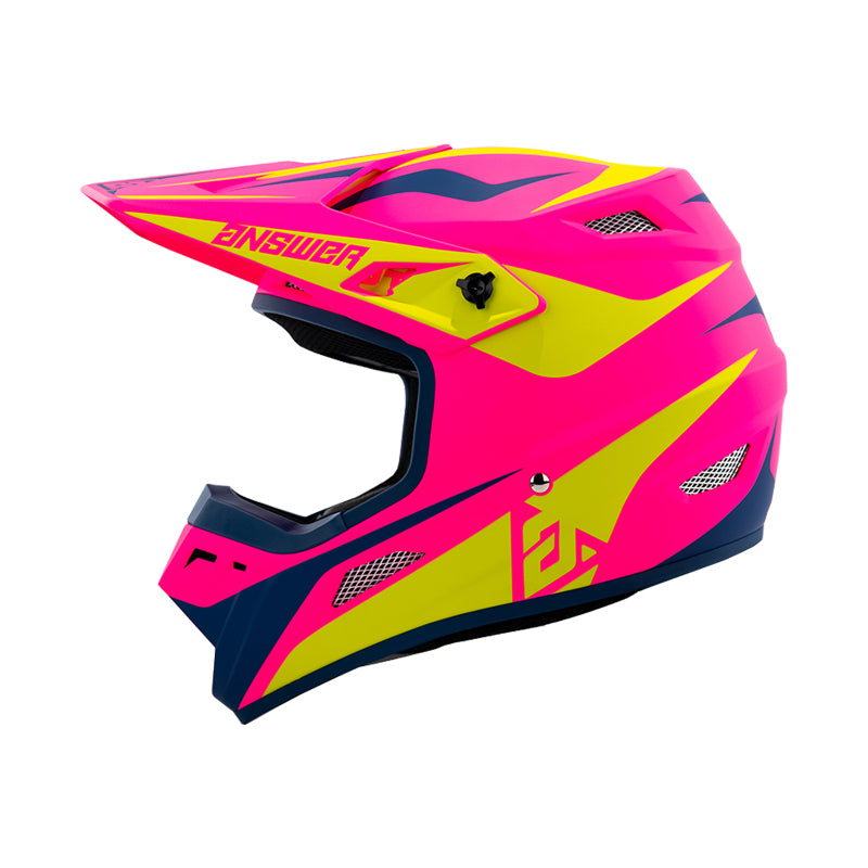 Answer 26 AR1 Mototown Helmet Matte Pink/Hyper Acid/Dark Blue - Small