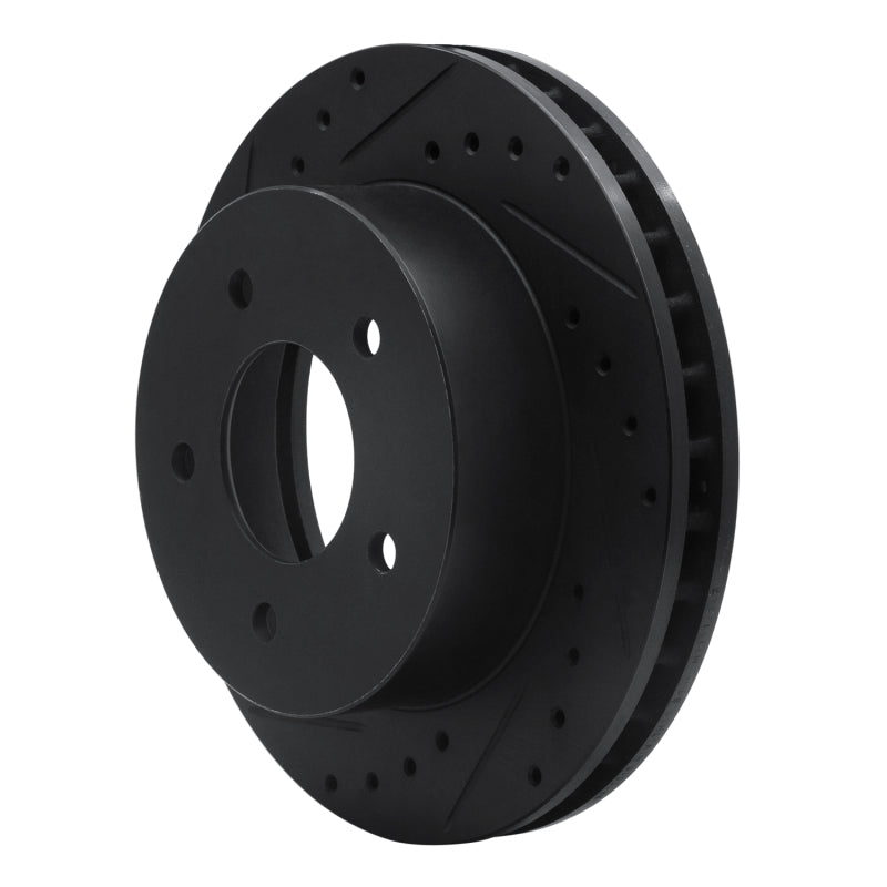 R1 Concepts R1 90-02 Chevrolet ASTRO Front Left Drilled & Slotted Black Brake Rotor