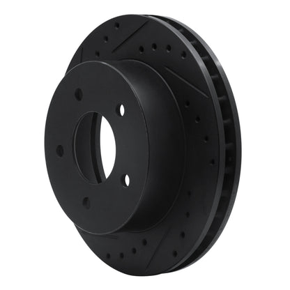 R1 Concepts R1 90-02 Chevrolet ASTRO Front Left Drilled & Slotted Black Brake Rotor