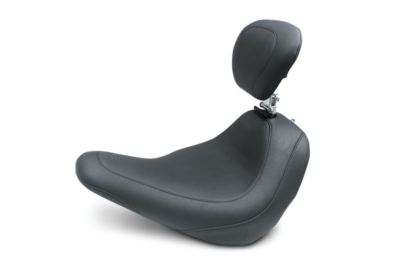 Mustang Motorcycle Mustang 18-21 Harley Low Rider, Sport Glide Wide Tripper Solo Seat w/ Driver Backrest - Black