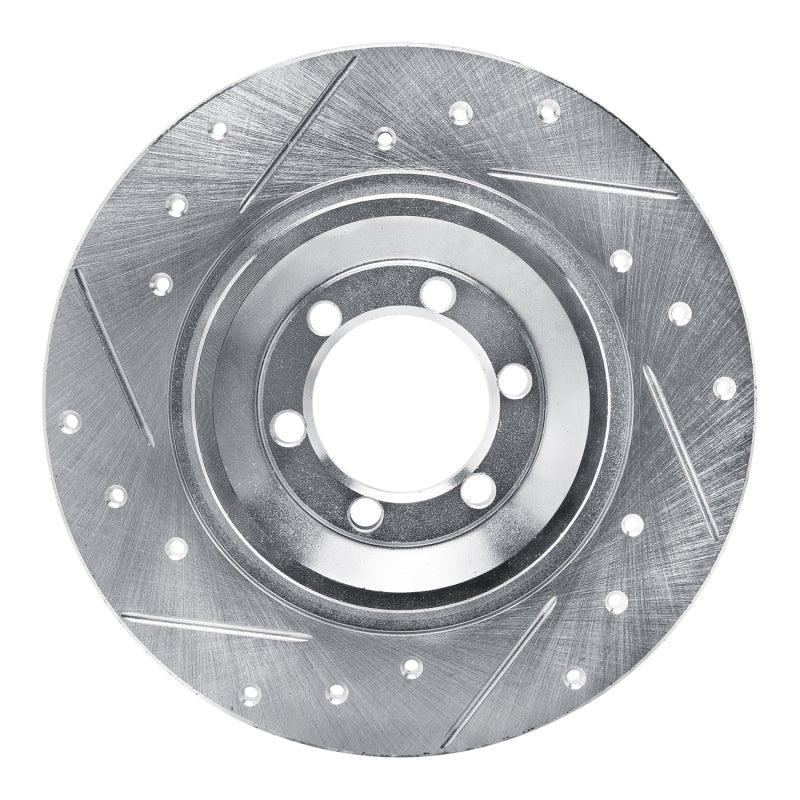 R1 Concepts R1 81-89 Alfa Romeo GTV-6 Rear Left Drilled & Slotted Silver Brake Rotor