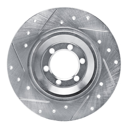 R1 Concepts R1 81-89 Alfa Romeo GTV-6 Rear Left Drilled & Slotted Silver Brake Rotor