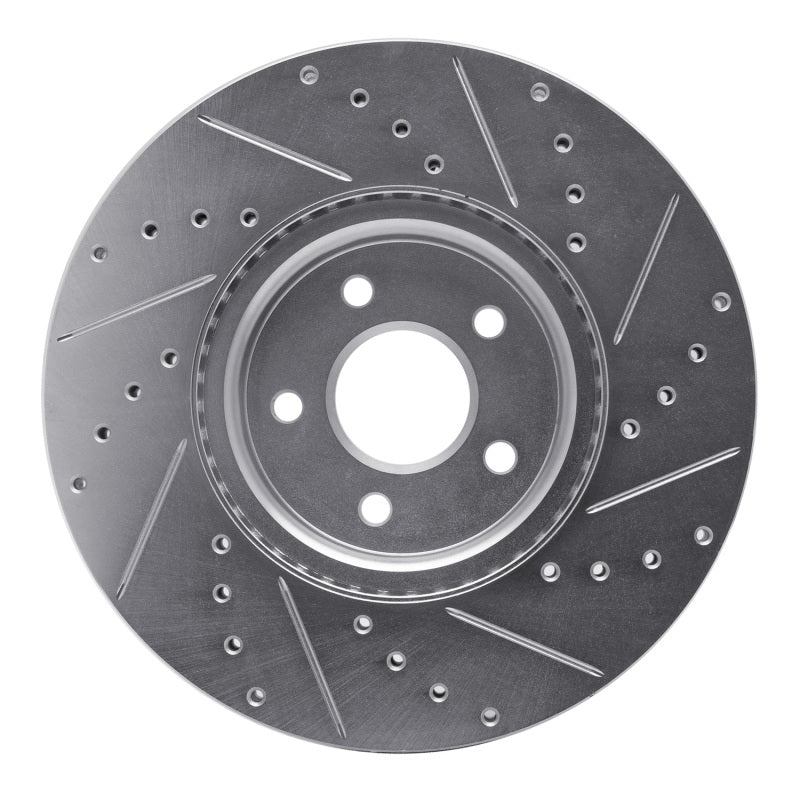 R1 Concepts R1 04-19 Ford Focus Front Left Drilled & Slotted Silver Brake Rotor