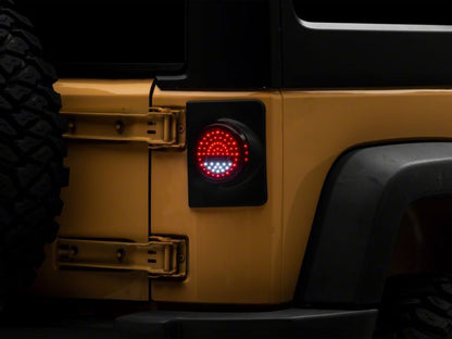 Raxiom 07-18 Jeep Wrangler JK Axial Series Halo LED Tail Lights- Black Housing (Clear Lens)