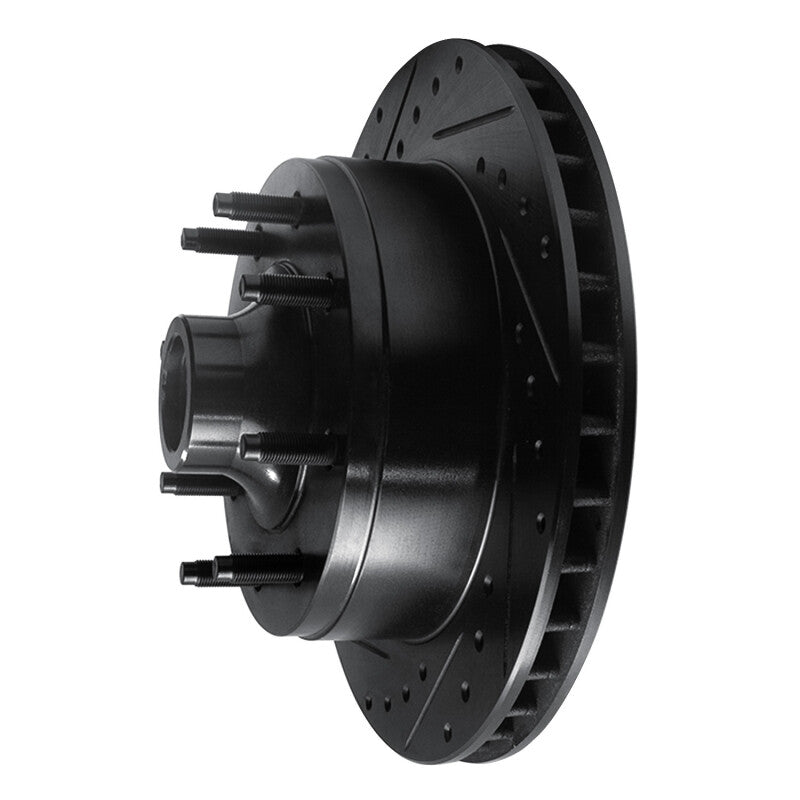 R1 Concepts R1 80-85 Ford F-250 2WD (Excl Super Duty) Front Left Drilled & Slotted Black Brake Rotor