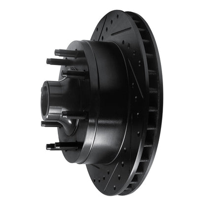 R1 Concepts R1 80-85 Ford F-250 2WD (Excl Super Duty) Front Left Drilled & Slotted Black Brake Rotor