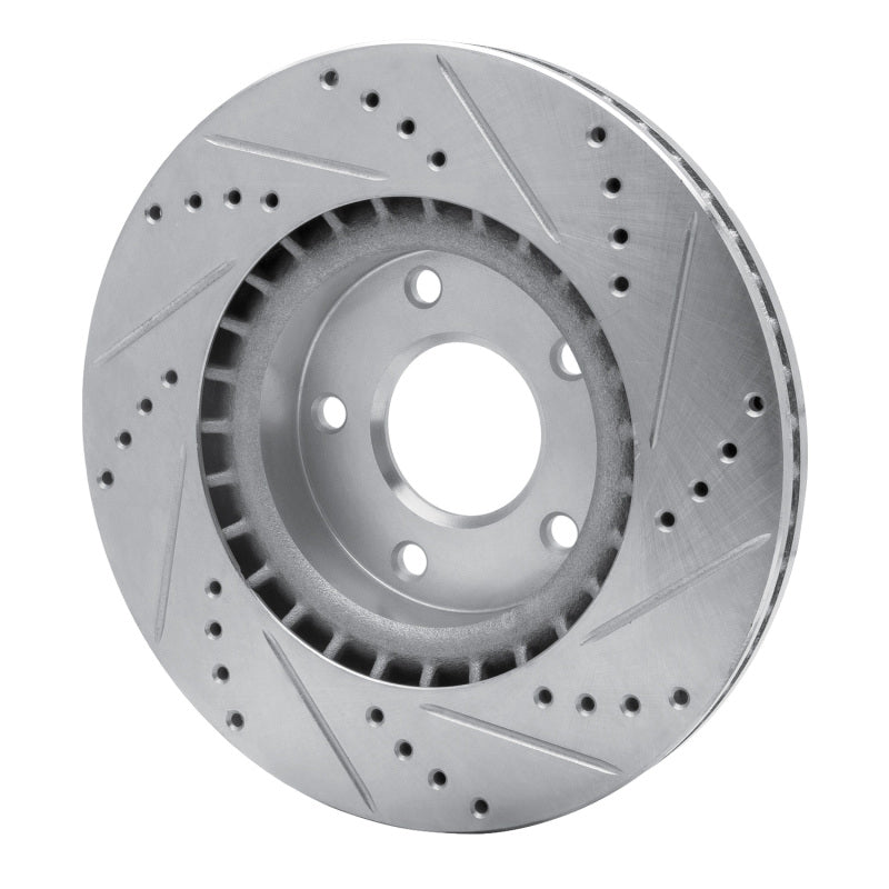 R1 Concepts R1 82-85 Mercedes-Benz 500SEC Front Left Drilled & Slotted Silver Brake Rotor