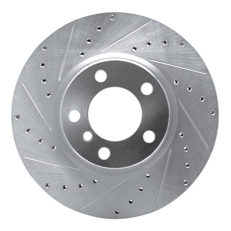 R1 Concepts R1 12-18 BMW 328I Front Left Drilled & Slotted Silver Brake Rotor