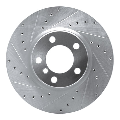 R1 Concepts R1 12-18 BMW 328I Front Left Drilled & Slotted Silver Brake Rotor