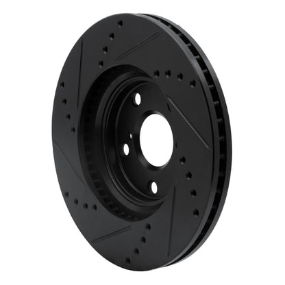 R1 Concepts R1 99-07 Lexus ES300 Front Right Drilled & Slotted Black Brake Rotor