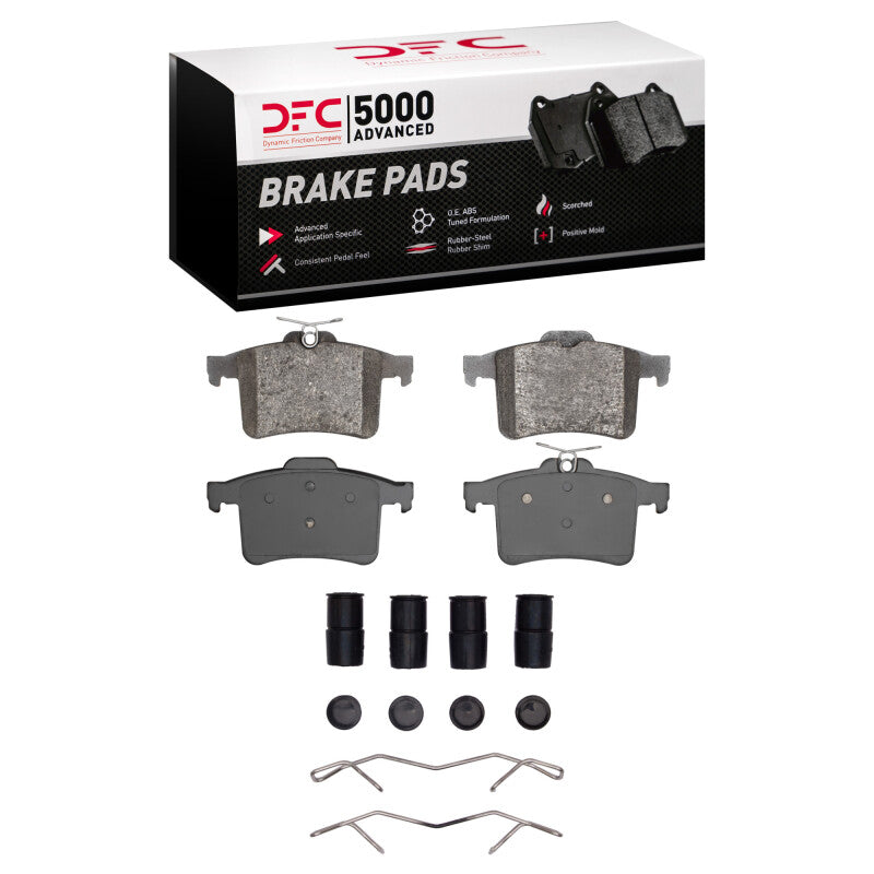 DFC 10-15 Jaguar XFR Rear 5000 Advanced Low Metallic Brake Pads and Hardware Kit