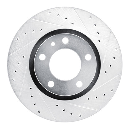 R1 Concepts R1 87-88 BMW M5 Front Right Drilled & Slotted Silver Brake Rotor