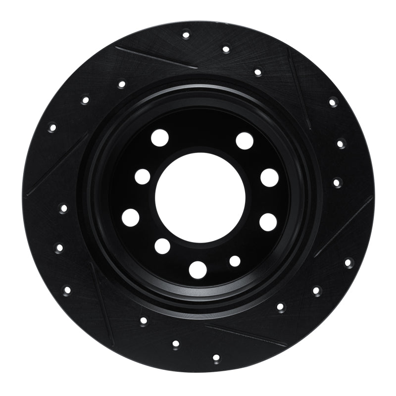 R1 Concepts R1 69-81 BMW 2500 Rear Left Drilled & Slotted Black Brake Rotor