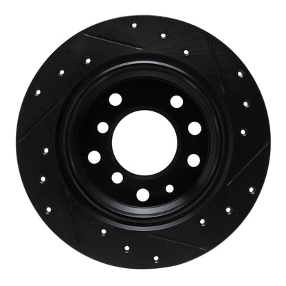 R1 Concepts R1 69-81 BMW 2500 Rear Left Drilled & Slotted Black Brake Rotor