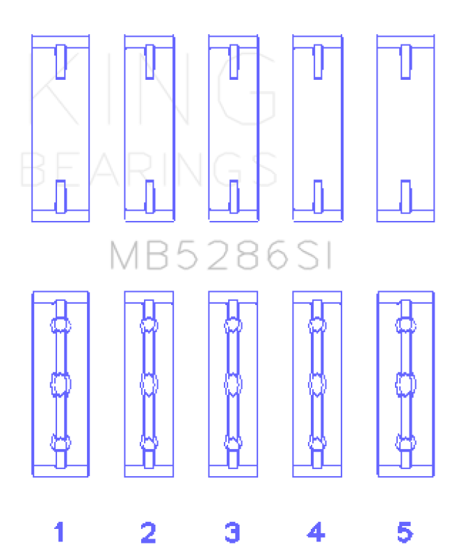King Engine Bearings Toyota 1Uz-Fe/2Uz-Fe/3Uz-Fe (Size +0.75mm) Main Bearing Set