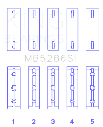 King Engine Bearings Toyota 1Uz-Fe/2Uz-Fe/3Uz-Fe (Size +0.75mm) Main Bearing Set