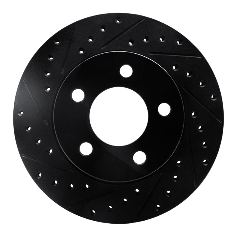 R1 Concepts R1 80-89 American Motors Eagle Front Left Drilled & Slotted Black Brake Rotor