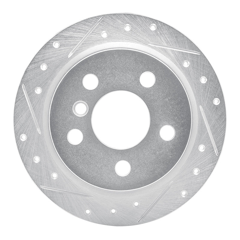 R1 Concepts R1 14-24 Mini Cooper (Excl Clubman) Rear Left Drilled & Slotted Silver Brake Rotor