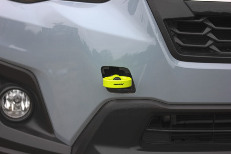 Perrin Performance PERRIN 22-26 Subaru WRX / 18-23 Crosstrek / 20-25 OBXT Tow Hook Kit (Front) - Neon Yellow